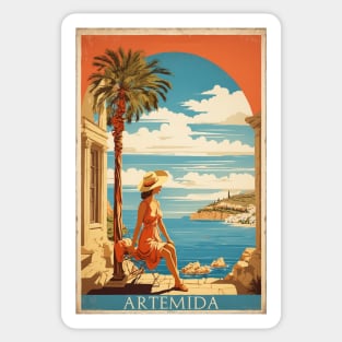 Artemida Greece Vintage Tourism Travel Sticker